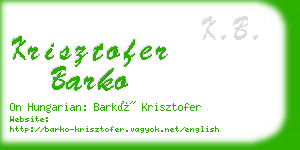 krisztofer barko business card